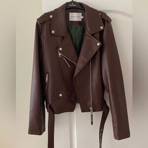 Rebecca Minkoff Dark Brown Faux Leather Jacket